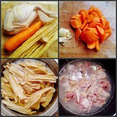 胡萝卜腐竹焖鸡