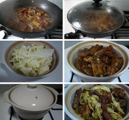 白菜羊排煲的做法图