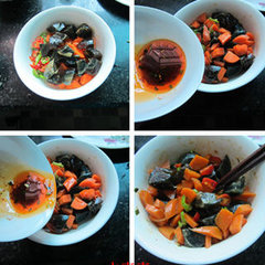 皮蛋胡萝卜丁的做法图