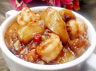 鱼香虾球茄子煲