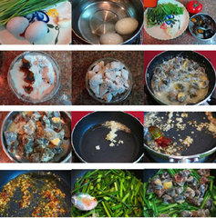 皮蛋炒韭菜花的做法图