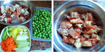 豌豆焖排骨步骤1-2