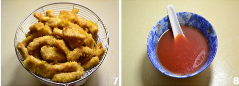 糖醋里脊步骤7-8