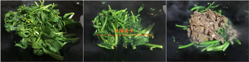 菜心炒肥牛步骤5-6