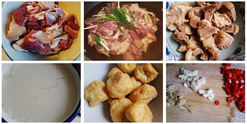 油豆腐焖羊肉步骤1-3