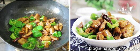 青椒爆肥肠步骤11-12