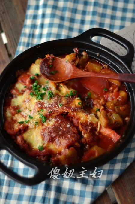肉酱烤茄子的做法