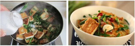 韭菜炒臭豆腐步骤7-8