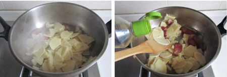 腊肉炒冬笋步骤5-6