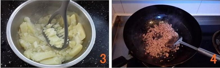 焗肉末土豆泥步骤3-4