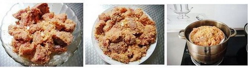 南瓜粉蒸排骨步骤2-3