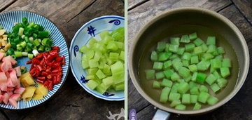 青笋泡菜鸡丁步骤5-6