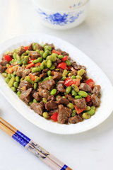 毛豆炒牛肉