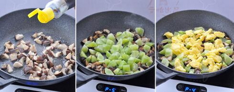 香菇青笋炒鸡蛋步骤3