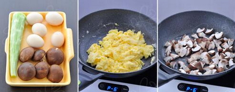 香菇青笋炒鸡蛋步骤1-2