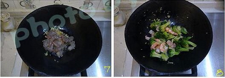 西兰花炒鲜虾步骤7-8