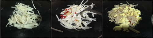 酸笋炒鸡蛋的做法步骤3-4