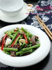 豆角炒猪心的做法