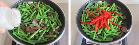 豆角炒猪心的做法步骤7-8