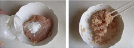 草菇焖鸡丸的做法步骤1-2