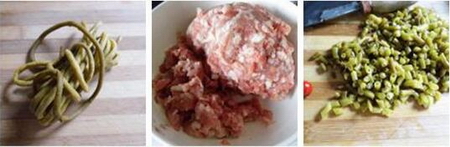 酸豇豆炒肉末的做法步骤1-3