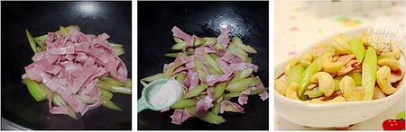 西芹炒腰果的做法步骤6-8