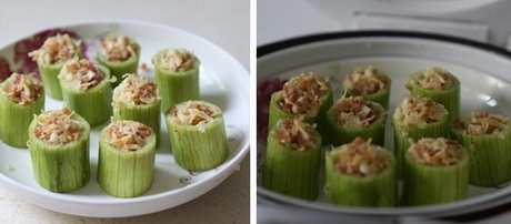 虾米火腿丝瓜酿的做法步骤7-8