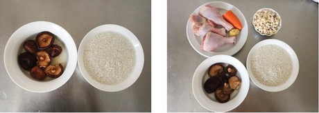 荷叶鸡肉糯米饭的做法步骤1-2