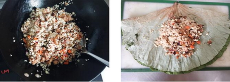 荷叶鸡肉糯米饭的做法步骤11-12