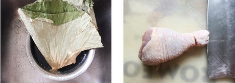 荷叶鸡肉糯米饭的做法步骤3-4