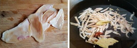 韭苔炒墨鱼干的做法步骤1