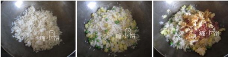 椰香菠萝炒饭的做法步骤7-9