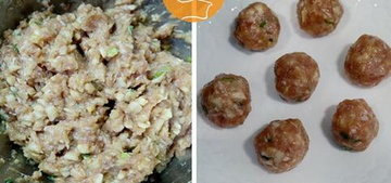 溜孛荠肉丸的做法步骤2