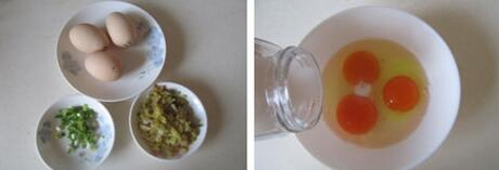 榨菜炒鸡蛋的做法步骤1-2