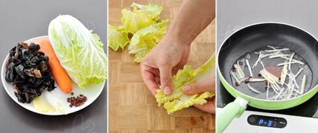 木耳胡萝卜炒白菜的做法步骤1-2