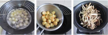 虎皮鹌鹑蛋茶树菇的做法步骤1-3