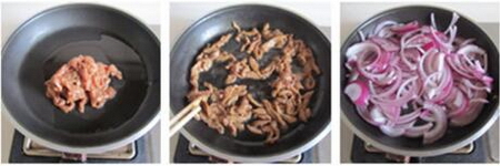 洋葱韭菜炒鸭脯肉的做法步骤4-6