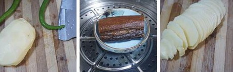 腊肉干锅土豆片的做法步骤1-3