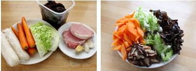 咸肉炒年糕的做法步骤1-2