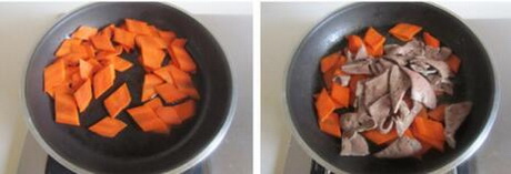 红萝卜爆猪肝的做法步骤5-6