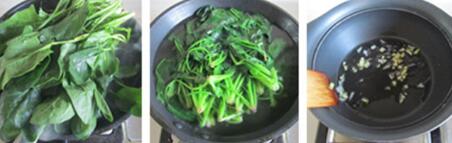 菠菜口蘑烩豆腐泡的做法步骤1-3