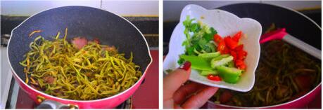 豆角干炒腊肉的做法步骤5-6