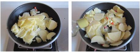 青椒炒土豆片的做法步骤3-4