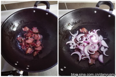 腊肉炒红椒步骤5