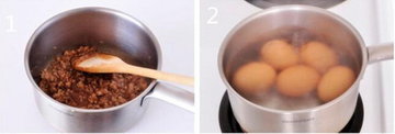 肉沫卤蛋的做法步骤1-2
