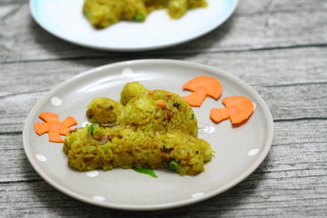 快手菜香肠咖喱饭的做法