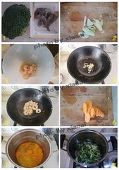 鲍鱼汁鲜虾西兰花的做法步骤1-8