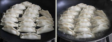 鲜肉香菜锅贴的做法步骤5