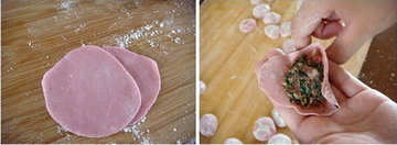 粉色紫苋菜大肉饺子步骤13-14