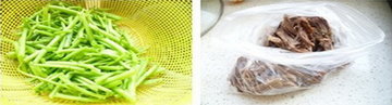 牛肉炒空心菜梗步骤1-2